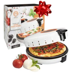 MasterChef Pizza Maker- Electric Rotating 12 Inch Non-stick Calzone Cooker – Countertop TableTop Oven Pizza Pie and Quesadilla Oven w Adjustable Temperature Control, Holiday Birthday Christmas Gift