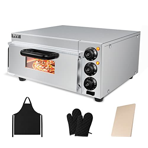 PYY Countertop Pizza Oven Commercial Pizza Cooker Electric Indoor Pizza Oven with Pizza Stone and Timer Silver | The Storepaperoomates Retail Market - Fast Affordable Shopping