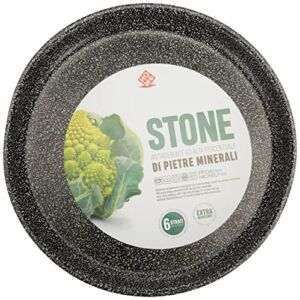 Home Stone Round Pizza Pan, Non-Stick Coating, Stone, Charcoal, 28 cm