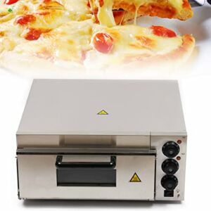Commercial Electric Pizza Oven 14” Stainless Steel Pizza Countertop Oven Pizza Maker Pizza Baker Snack Oven for Home Restaurant 110V 1500W (Single Deck)