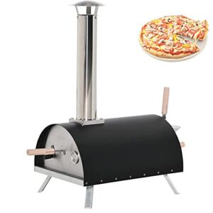 ZZAMG Outdoor Pizza Oven, Foldable Legs Pizza Maker Grill with Thermometer, Portable Stainless Steel Pizza Oven for Garden Backyard Camping Cooking