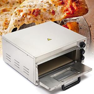 Electric Pizza Oven, Commercial Single Deck Pizza Maker with Dedicated Pizza Drawer Stainless Steel Potato Bread Cakes Pies Baking Machine Cake Bread Maker for Home Restaurant, 110V 2000W