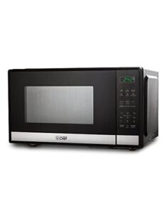 COMMERCIAL CHEF Small Microwave 0.9 Cu. Ft. Countertop Microwave with Touch Controls & Digital Display, Stainless Steel Microwave & 10 Power Levels, Outstanding Portable Microwave with Pull Handle