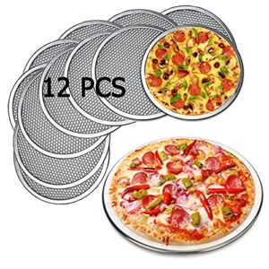 12 Packs Aluminum Alloy Pizza Pan with Holes, 6 Inch Commercial Grade Pizza/Baking Screen for Oven Round Pizza Baking Tray Pizza Crisper Pan Bakware for Home Restaurant Kitchen, Seamless (12, 6)
