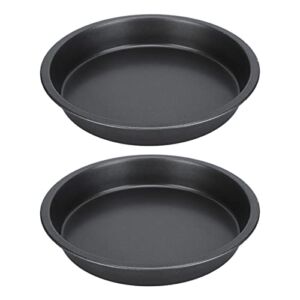 2Pcs Pizza Pan,Nonstick Carbon Steel Pizza Pan,Oven Non Stick Pizza Pan Deep Thickened Carbon Steel Baking Pan for Home Kitchen Bakery Restaurant(6 inches)