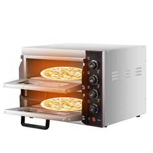 Electric Pizza Oven, 48L Commercial Stainless Steel Bake Broiler For Restaurant Home Pretzels Baked 3000W