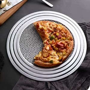5 PCS Pizza Pan, Thick Round Aluminum Baking Net, 8-12 inch Non-stick Pizza Screen for Home Baking, Kitchen, Oven, Restaurant