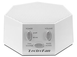 Adaptive Sound Technologies LectroFan Premium White Noise Sound Machine with 20 Unique Non-Looping Fan and White Noise Sounds and Sleep Timer, White, unscented, 1 Count