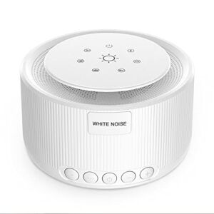 White Noise Machine, UMZRUVH Sound Machine with 30 High-fidelity Non-looping Sounds 36-Level Volume, Noise Machine with Memory Function and Timer, Touch Night Light Sound Machine for Adults Baby Elder