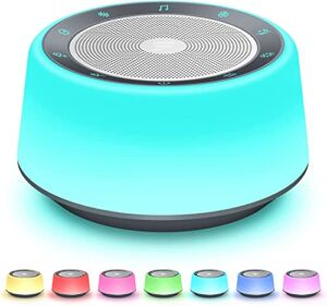 Fitniv White Noise Machine, 7 Color Baby Night Lights, 30 Soothing Sounds, Baby Sound Machine with Timer & Memory Features, Touch Control, Plug in, Sleep Machine for Baby, Kids, Adults, Home & Office