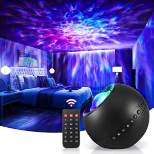 Galaxy Projector Sound Machine, 15 White Noise Machines Night Light, Star Projector Bluetooth Speaker, Remote Timer Light Projector for Bedroom Decoration Room Decor, Upgrade Music Control & Texture