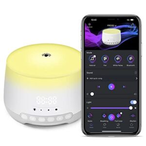 Vtechvat Sound Machine Baby Sound Machine for Sleeping, White Noise Machine with App Control 7 Color Night Light 30 Soothing Sounds Adjustable Volume and Brightness Noise Machine for Baby Adults Kids