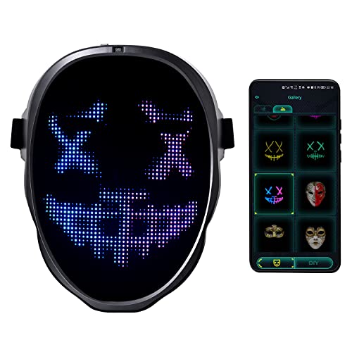 alavisxf xx LED Mask, LED Bluetooth Programmable Light Up Face Mask Adjustable Customized Cosplay Costume LED Smart Mask for Party Halloween Christmas Festival | The Storepaperoomates Retail Market - Fast Affordable Shopping