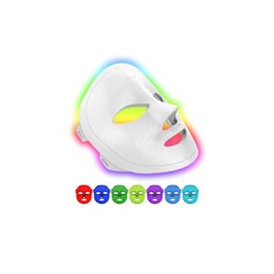 Led Face Mask Light Therapy, Red Light Treatment for Face, Light Therapy Mask, 7 Led Light Therapy Facial Skin Care Masks, Deep Repair Skin, Reduce Wrinkles, Acne, Eyebags, Spa Professional device