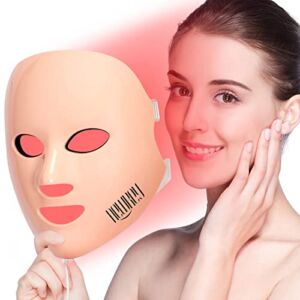 FDA Cleared LED Face Mask Light Therapy, NEWKEY Red Blue Light Therapy Mask for Face Wrinkles Acne,7 Colors Led Mask Therapy Facial, Korea PDT Technology for Wrinkles I Acne I Pigmentation I Blemish