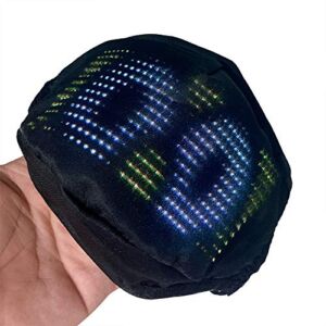 Halloween Luminous Face_Mask, LED Optical Fiber APP Controls, for Party Festival Dancing Rave Masquerade Costumes (1PC) Black