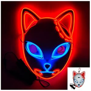 Double Color Led – Halloween Led Mask – Led Face Mask – Led Purge Mask (Red – Blue)