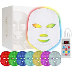Angel Kiss Led Face Mask Light Therapy 7 Color LED Facial Treatment Skin Care Mask – Blue & Red Light for Anti-Aging Wrinkle Removal Skin Rejuvenation Photon Mask, Gifts for Women
