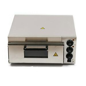 2000 Watt Electric Pizza Oven Single Layer Commercial Pizza Cooker Maker With Timer Temperature 50-Appr. 350 Degrees Celsius Suitable for Home and Business Use Made of Stainless Steel for Durability