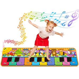 Kids Musical Piano Mats,42×13.6 inch Soft Baby Early Education Portable Dance Music Piano Keyboard Carpet Musical Touch Play Game Toy Gifts for 1 2 3 4 5 Year Kids Toddlers Girls Boys