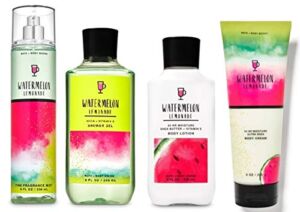 Bath and Body Works Watermelon Lemonade – Deluxe Gift Set – Body Lotion – Body Cream – Fine Fragrance Mist and Shower Gel – Full Size