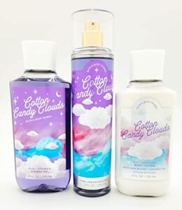 Cotton Candy Clouds – 3 pc Bundle – Trio – Shower Gel, Fine Fragrance Mist and Body Lotion – 2022, Full Size