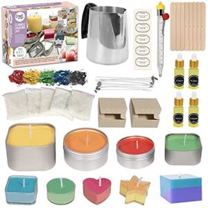 Craft It Up DIY Candle Making Kit, Makes 15+ Candles, Beginners Set with Silicone Molds, Soy Candle Wax Supplies, Pot, Wicks, Essential Oils & More, Scented Homemade Candles Set for Teens Adults
