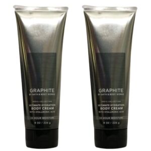 Bath and Body Works Gift Set of of 2 – 8 oz Body Cream – (Graphite)