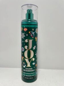 Bath & Body Works Bath and Body Works Joy Sugared Snickerdoodle Fine Fragrance Mist 8 Ounce Full Size Green Holiday Decorative Spray Bottle