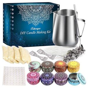 Kinomi DIY Candle Set for Beginners,Candle Making kit with Candle Tins,Bow Tie Clips,Candle Wicks,Heat-Proof Containe,Spoon,Beeswax