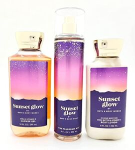 Sunset Glow – 3 pc Bundle – Trio – Shower Gel, Fine Fragrance Mist and Body Lotion