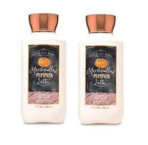 Bath and Body Works 2 Pack Marshmallow Pumpkin Latte Super Smooth Body Lotion. 8 Oz.