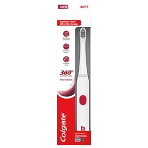 Colgate, 360 Advanced Sonic Battery Power Toothbrush Soft, Whitening, 1 Count