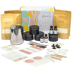 Bon Rêve Premium Soy Candle Making Kit for Adults Beginners. 8 oz Scented Candles That Crackle with Hidden Secret Message. A Complete DIY Candle Making Kit with Guides for Creating Your Own Scents