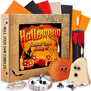 Beeswax Sheets for Candle Making – Halloween Candle Making Kit for Adults – Beeswax Candle Making Kit for Kids – Organic Beeswax for Adult Crafts – Halloween Crafts for Adults – Pure Beeswax Candles