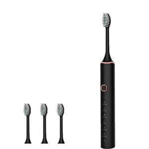 ELEWealth Sonic Electric Toothbrush, Adult Rechargeable Toothbrush, 18 Gear and 6 Optional Modes and 2-Minute Built-in Timer, IPX7 Waterproof Rating, USB Fast Charing Black