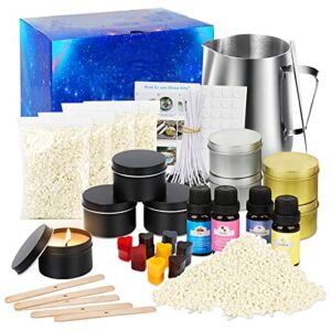 Candle Making Kit, Scented Candles Supplies DIY Gift for Kids, Adults, Beginners, DIY Craft Gift Kits Include Candle Melting Pot, Soy Wax, Centering Devices, Tins, Wicks, Stir Rod & More