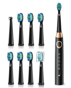Electric Toothbrush for Adults , 5 Modes Powerful Cleaning Whitening 40,000 VPM Sonic Toothbrush with 8 Brush Heads , Rechargeable 4 Hours for 30 Days Usage , 2 Minutes Timer Waterproof IPX7