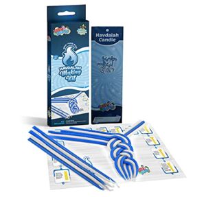 Havdalah Candle Making Kit for Kids – DIY Candle Arts and Craft Kits – Braided Havdalah Wax Candle Making Kit for Adults and Kids – Create Your Own Braided Blue and White Havdalah Candle