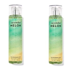 Bath and Body Works Cucumber Melon Fine Fragrance Mist – Value Pack Lot of 2 (Cucumber Melon)