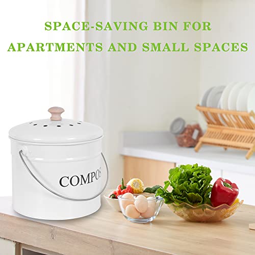 Candco Compost Bin for Kitchen Counter, 1 Gallon Compost Bucket for Kitchen, Compost Container with Lid, Indoor Compost Bin (Includes Charcoal Filter) | The Storepaperoomates Retail Market - Fast Affordable Shopping