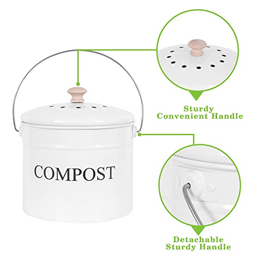 Candco Compost Bin for Kitchen Counter, 1 Gallon Compost Bucket for Kitchen, Compost Container with Lid, Indoor Compost Bin (Includes Charcoal Filter) | The Storepaperoomates Retail Market - Fast Affordable Shopping