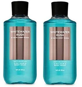 Bath and Body Works For Men Whitewater Rush 3-in-1 Hair, Face & Body Wash – Value Pack lot of 2 – Full Size (Whitewater Rush)