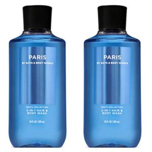 Bath & Body Works Paris for Men Hair and Body Wash — Pair of TWO (2) Paris Shower Gels (10 ounces each)