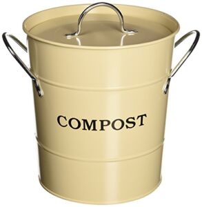 Exaco CPBS 01 1-Gallon 2-in-1 Indoor Compost Bucket, Oatmeal, Beige