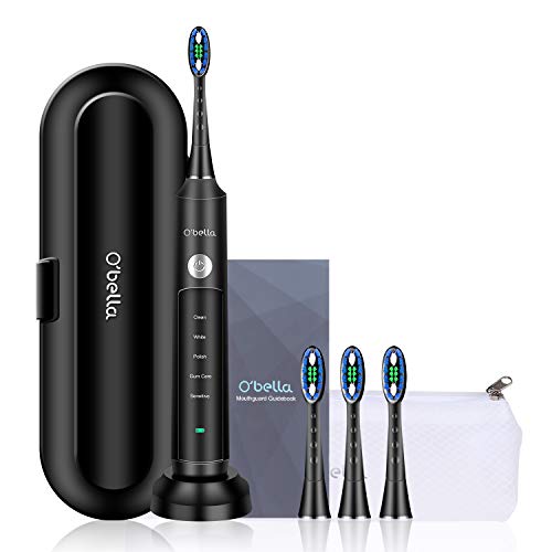 O’bella Sonic Electric Toothbrush 48000/rpm Powered Rechargeable Toothbrush Smart Timer 5 Care Modes USB Fast Charging 60 Days Use Portable Electric Toothbrush Black | The Storepaperoomates Retail Market - Fast Affordable Shopping