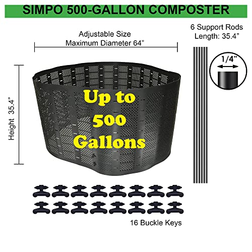SIMPO 500 Gallon Composter Expandable Backyard Outdoor Compost Bin Easy Setup Large Capacity High Efficiency Fast Compost Maker (500 Gallons) | The Storepaperoomates Retail Market - Fast Affordable Shopping