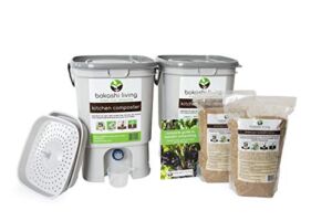 Premium Bokashi Composting Starter Kit (Includes 2 Bokashi Bins, 4.4 lbs of Bokashi Bran and Full Instructions