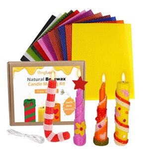 Beeswax Candle Making Kit for kids-12 Colors Beeswax Sheets for Candle Making, Make You own Candle Making kit for Adults, 100% Pure Beeswax Honeycomb Sheet DIY Craft Gift,10 x 8 inch
