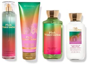 Bath & Body Works PINK WATERMELON Deluxe Gift Set – Fragrance Mist – Body Cream – Body Lotion – Shower Gel – Full Size